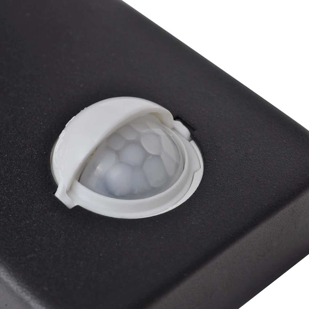 Wall light with sensor LED cylindrical stainless steel black
