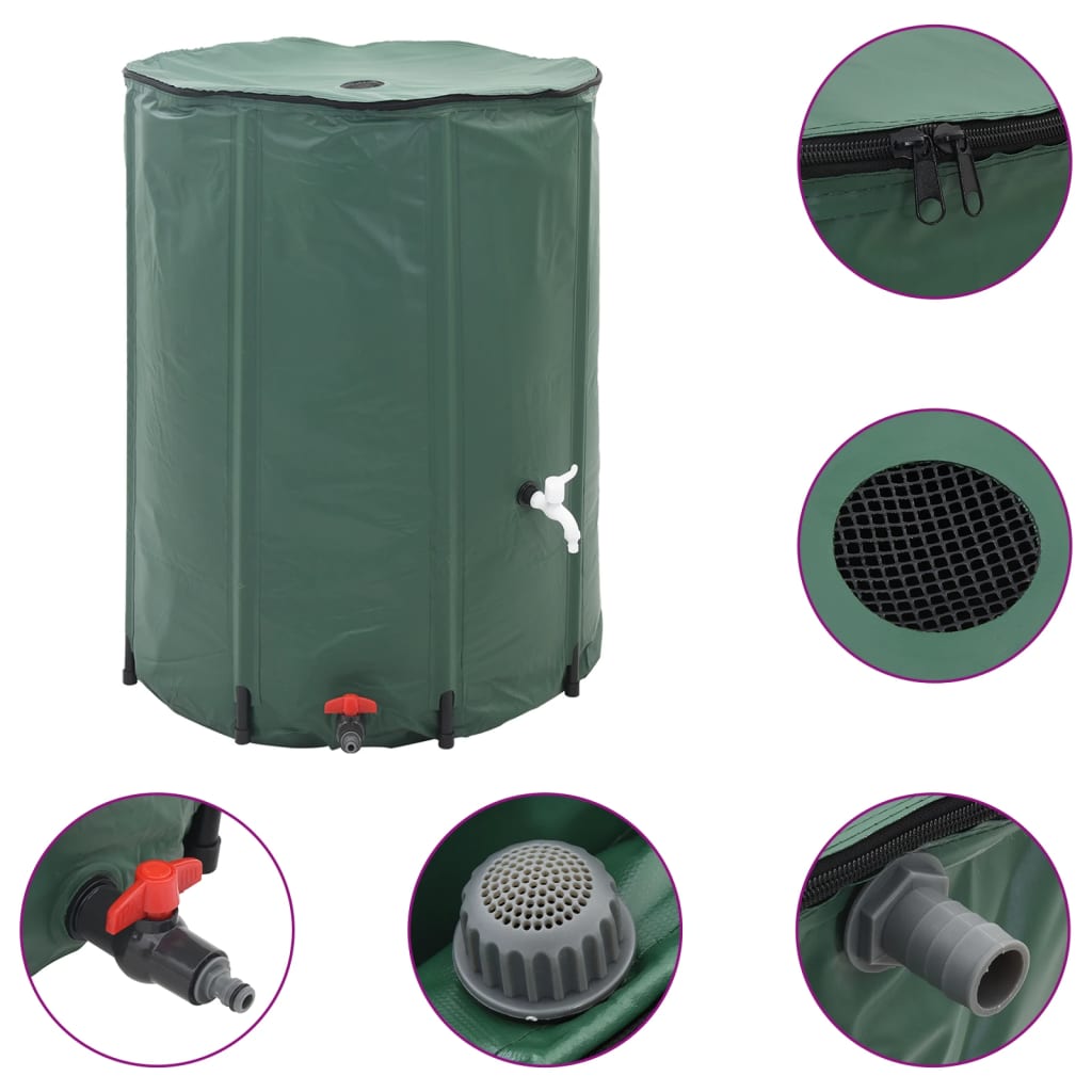vidaXL Regenton inklapbaar met tap 1350 L