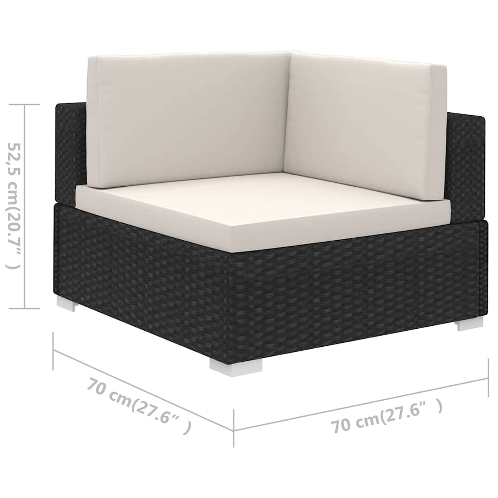 vidaXL 6-delige Loungeset met kussens poly rattan bruin