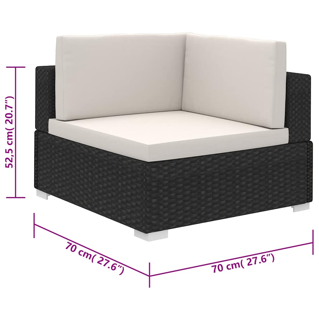 vidaXL 6-delige Loungeset met kussens poly rattan bruin