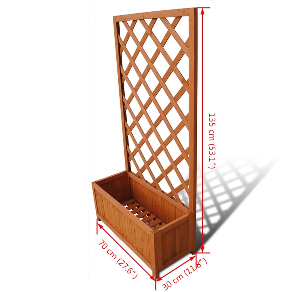 vidaXL Plantenbak met klimrek 70x30x135 cm