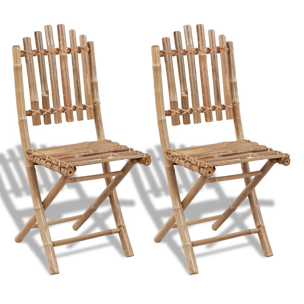 vidaXL Tuinstoelen inklapbaar 4 st bamboe