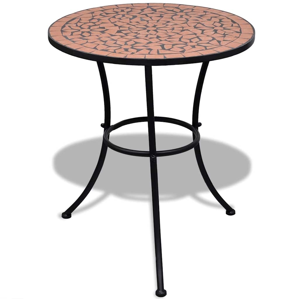 vidaXL Bistrotafel mozaïek Ø50x70 cm keramiek terracottakleurig