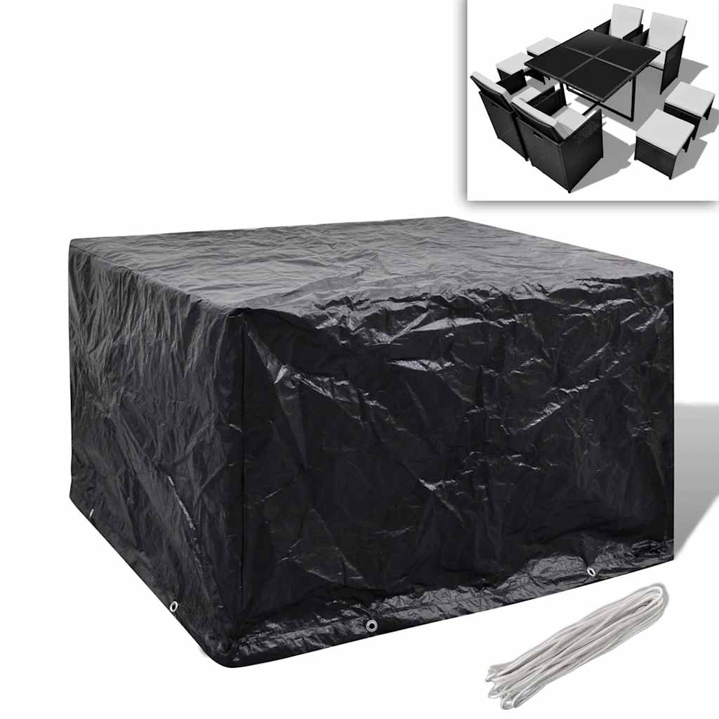 vidaXL Tuinmeubelhoezen poly rattan 2 st 4-persoons 113x113 cm