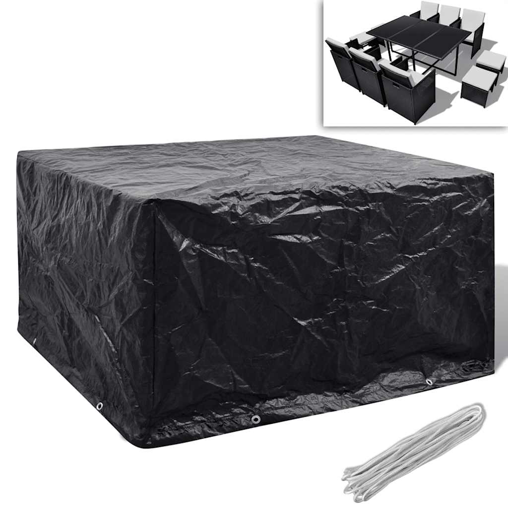 vidaXL Tuinmeubelhoezen poly rattan 2 st 4-persoons 113x113 cm