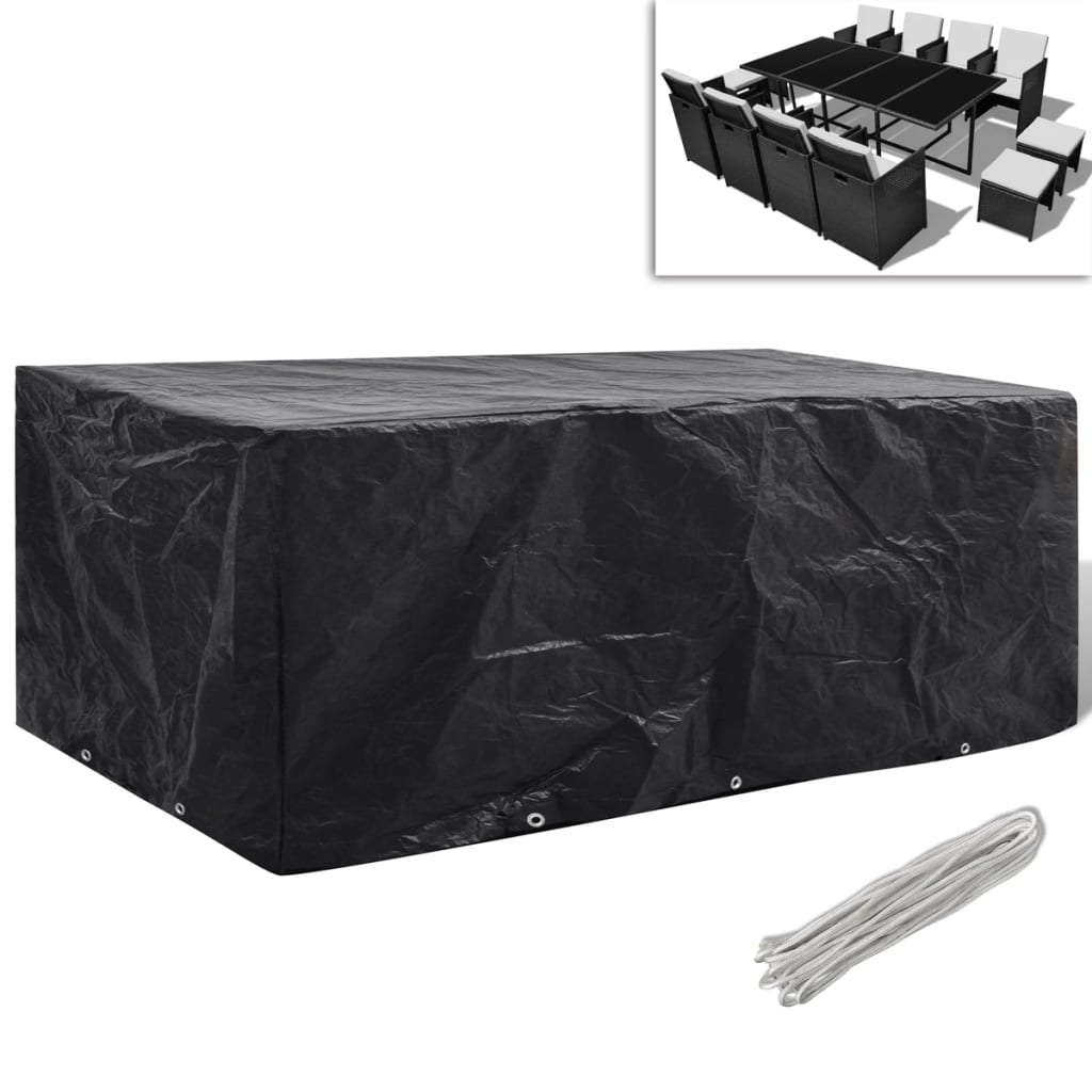 vidaXL Tuinmeubelhoezen poly rattan 2 st 4-persoons 113x113 cm