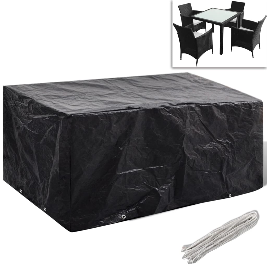 vidaXL Tuinmeubelhoezen poly rattan 2 st 4-persoons 113x113 cm