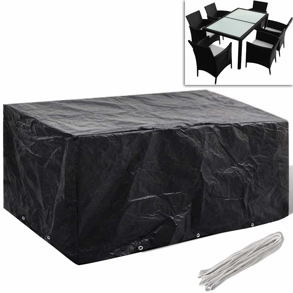 vidaXL Tuinmeubelhoezen poly rattan 2 st 4-persoons 113x113 cm