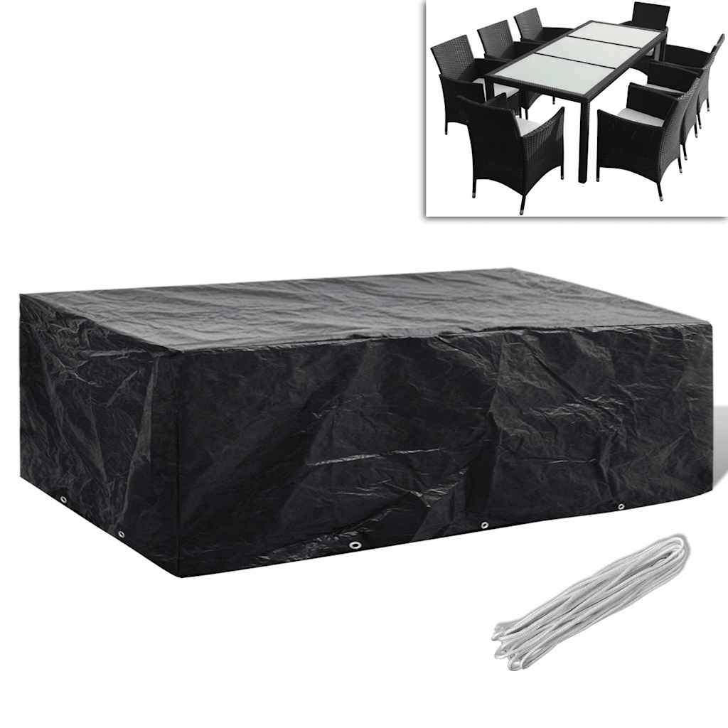 vidaXL Tuinmeubelhoezen poly rattan 2 st 4-persoons 113x113 cm