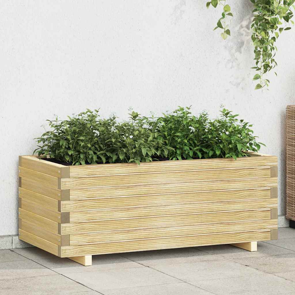 vidaXL Raised Square Planter 50x50x40 cm Wood