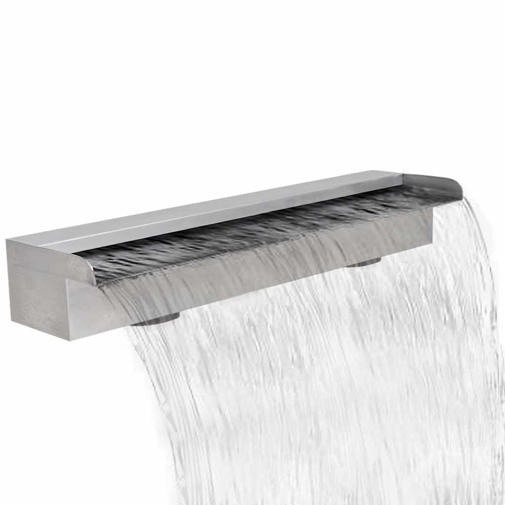 vidaXL Zwembadwaterval rechthoekig 30 cm roestvrij staal