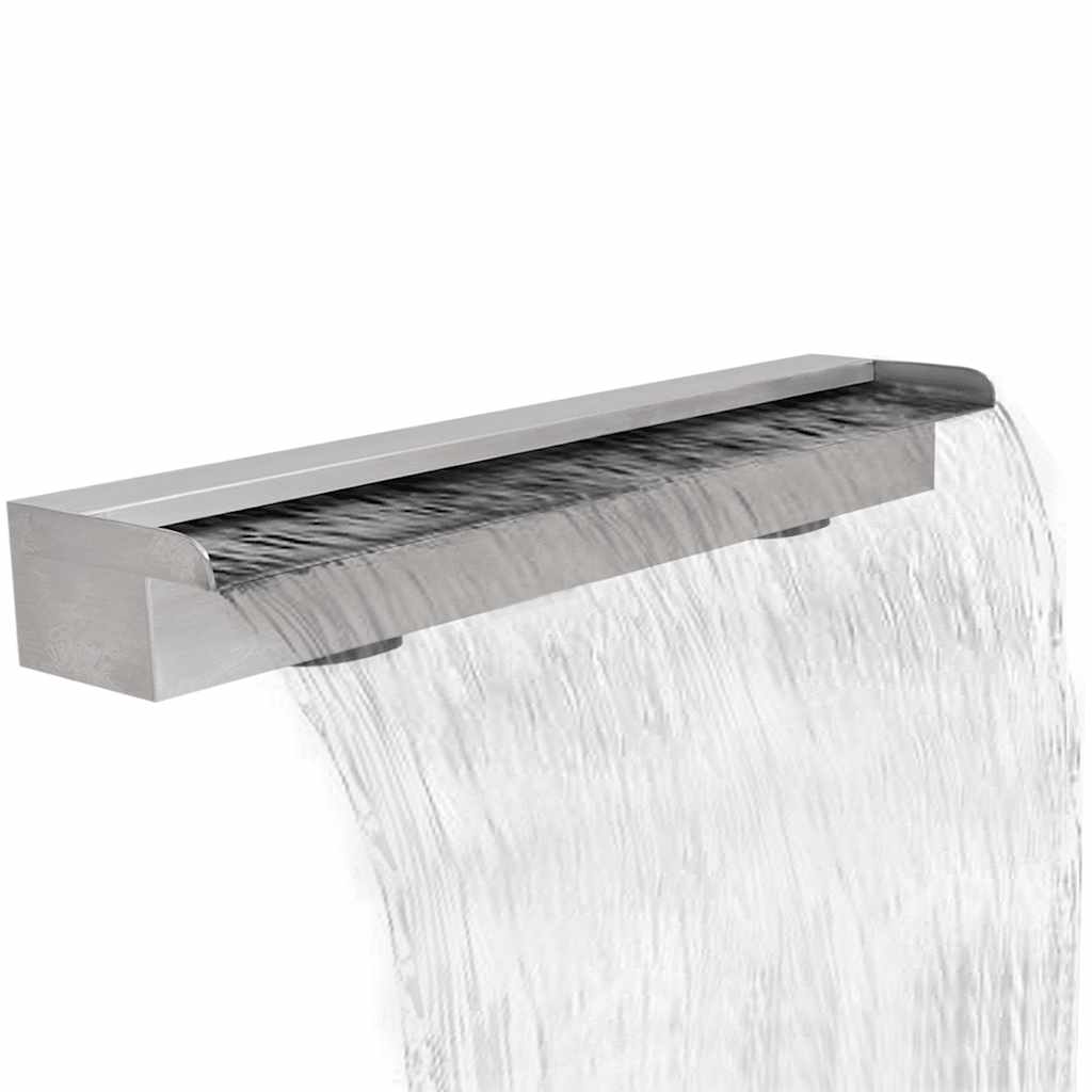 vidaXL Zwembadwaterval rechthoekig 30 cm roestvrij staal