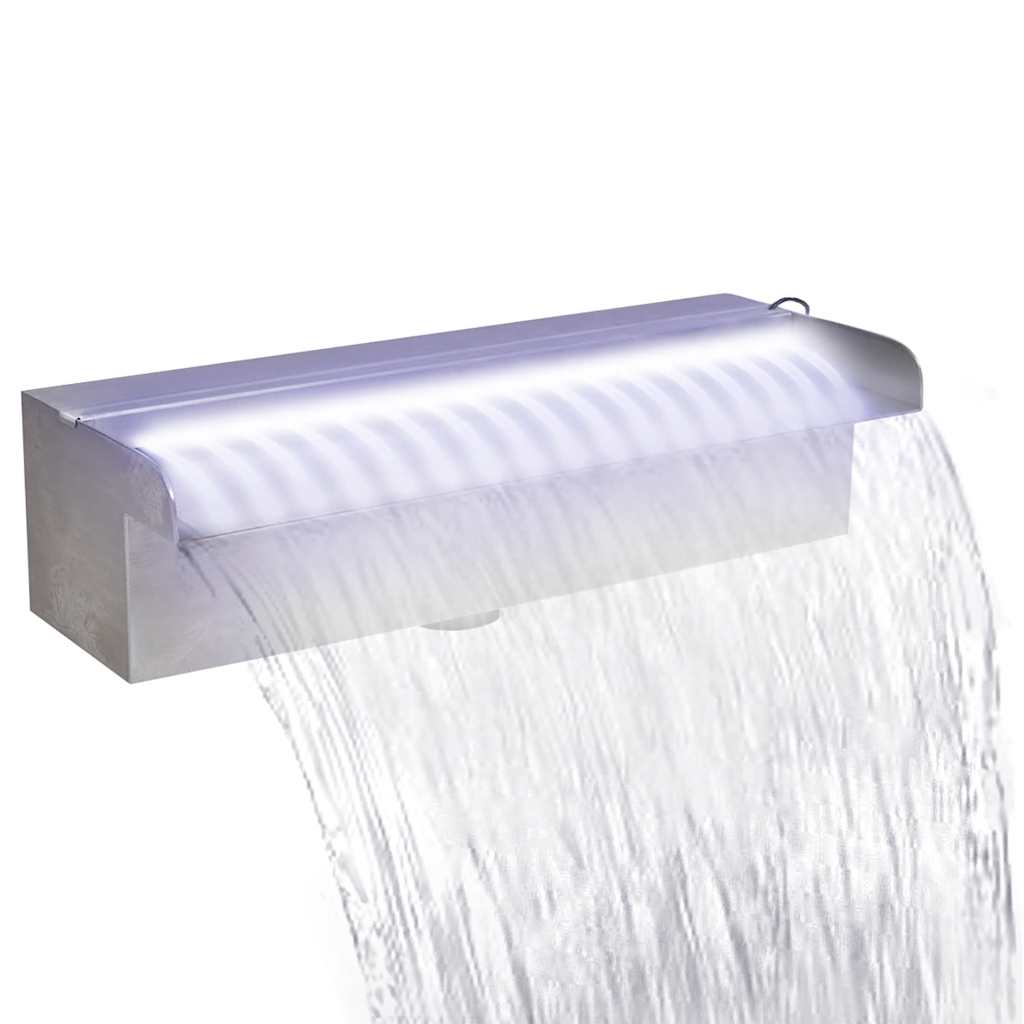 vidaXL Zwembadwaterval rechthoekig 30 cm roestvrij staal