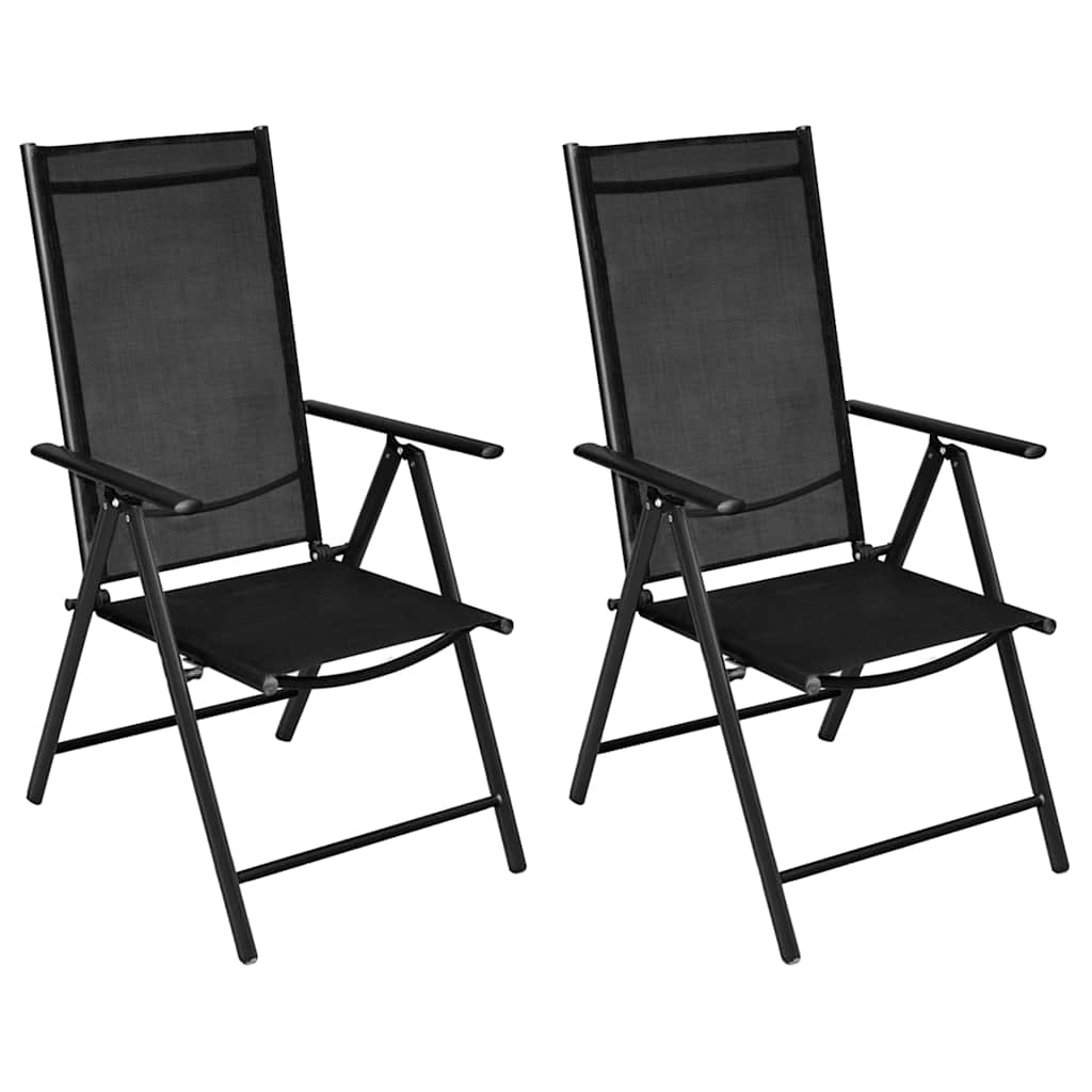 vidaXL Tuinstoelen 6 st inklapbaar textileen zwart