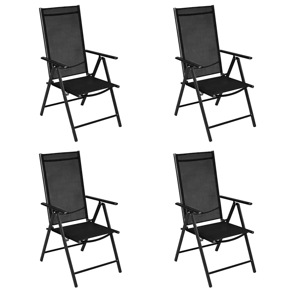 vidaXL Tuinstoelen 6 st inklapbaar textileen zwart