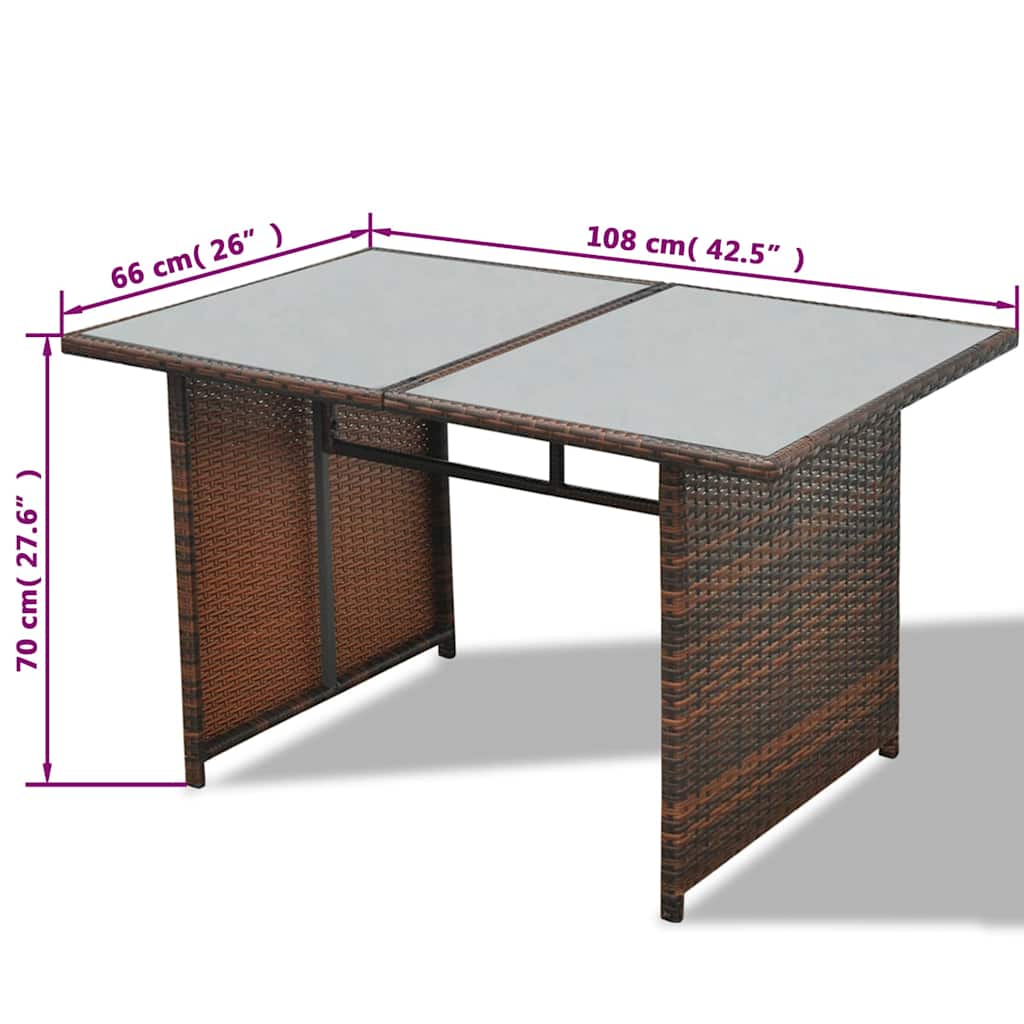 vidaXL 10-delige Loungeset met kussens poly rattan bruin