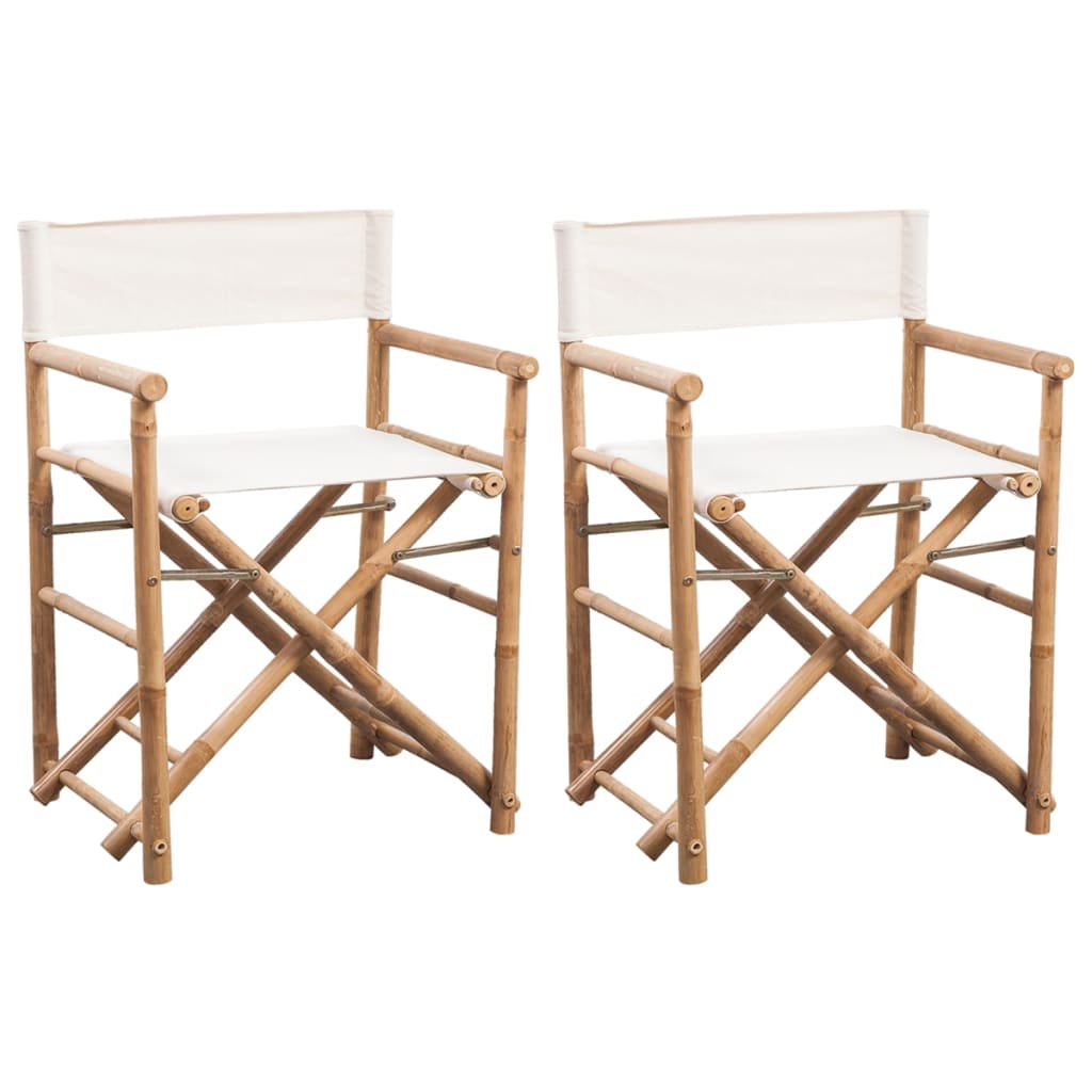 vidaXL Régisseursstoelen 2 st inklapbaar donkergrijs bambou et stof