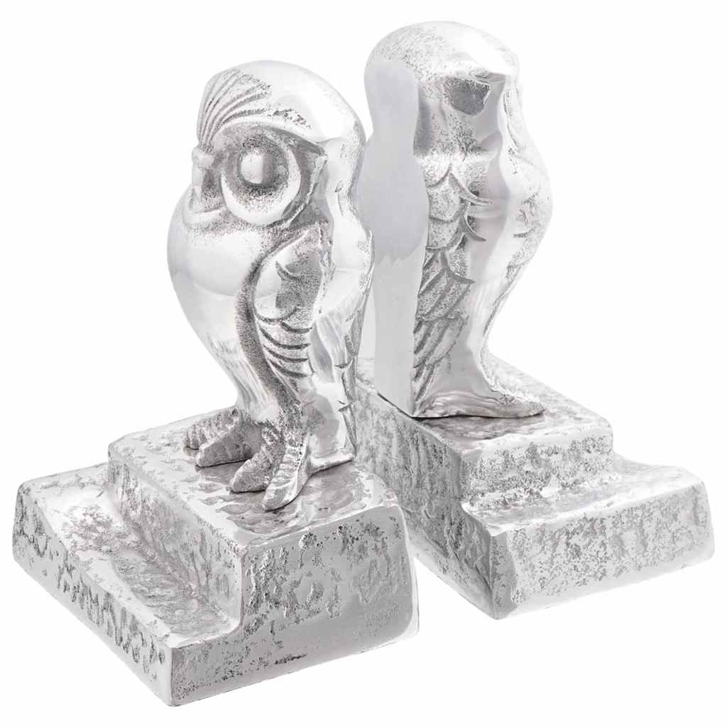 vidaXL Boekensteunen 2 pcs Zilver 12 x 9 x 19 cm Aluminium