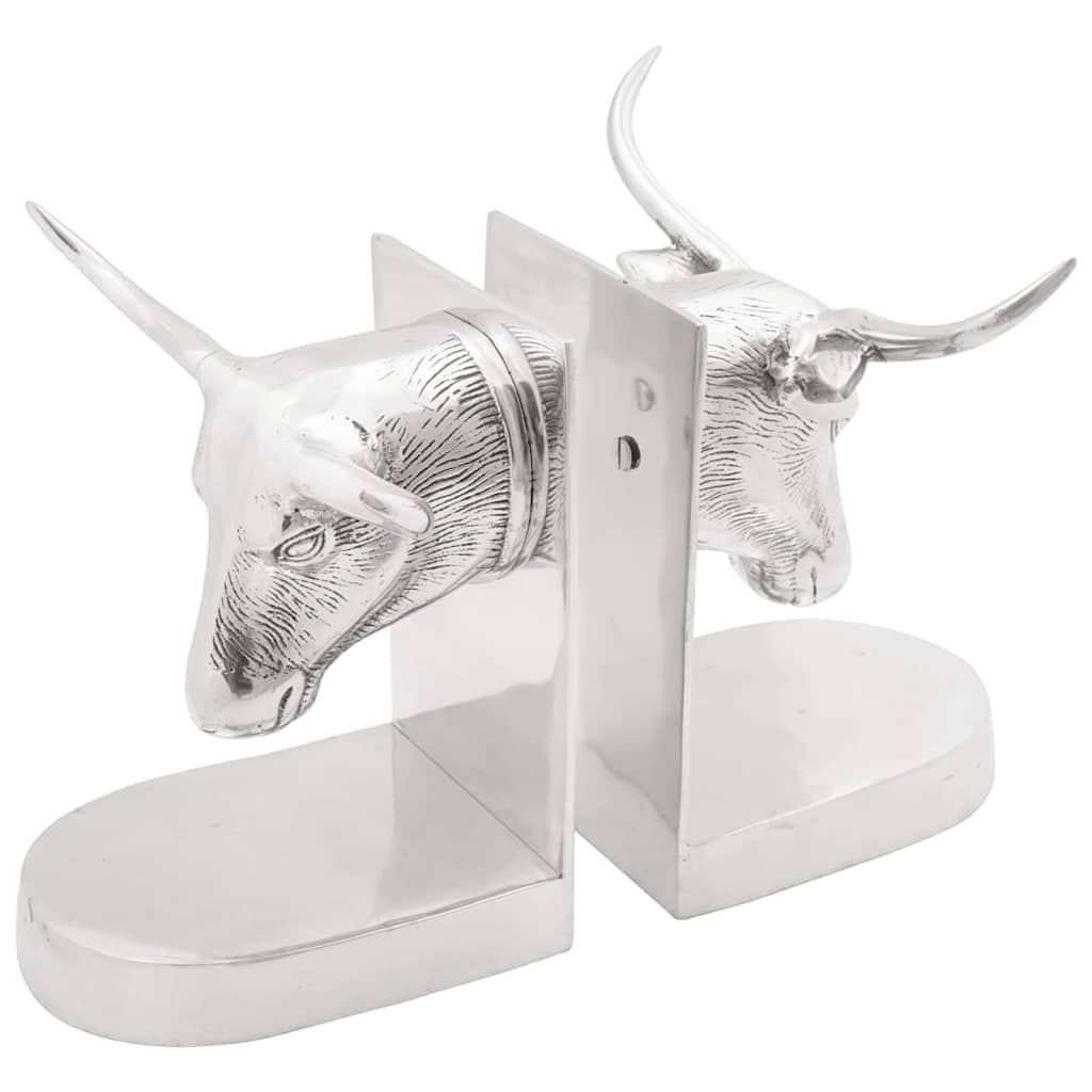 vidaXL Boekensteunen 2 pcs Zilver 12 x 9 x 19 cm Aluminium