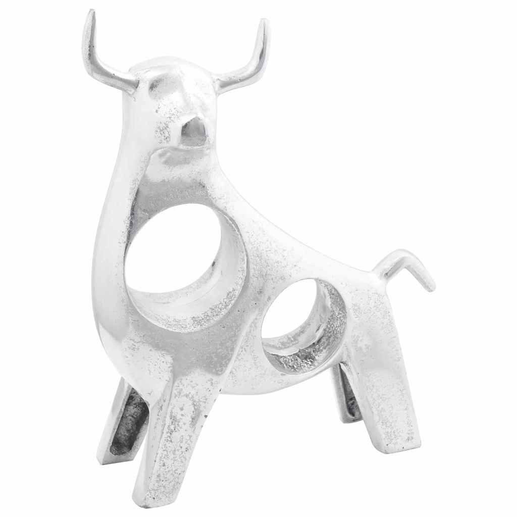 vidaXL Stierensculptuur Zilver 37 x 44 x 17 cm Aluminium