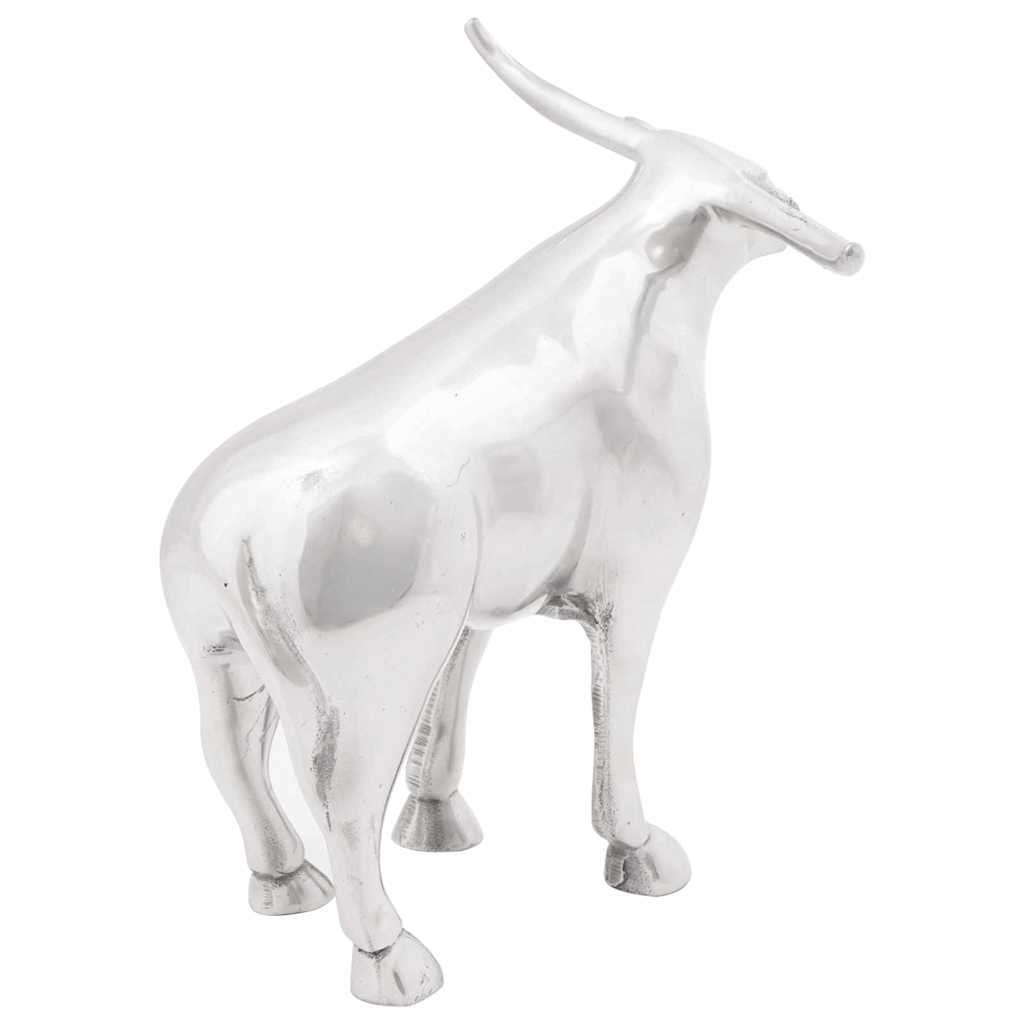 vidaXL Stierensculptuur Zilver 37 x 44 x 17 cm Aluminium