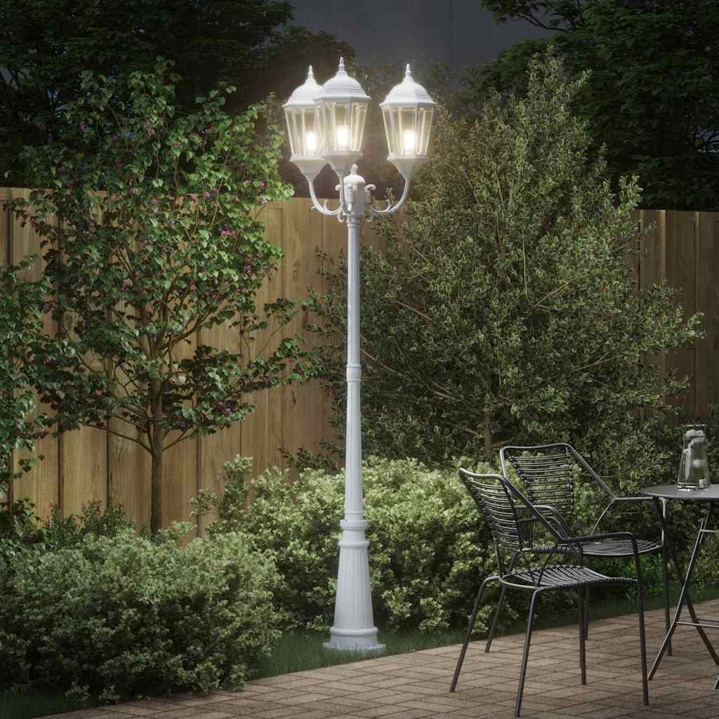 vidaXL Tuinlantaarn Brighton 3-arms 230 cm donkergroen/zwart
