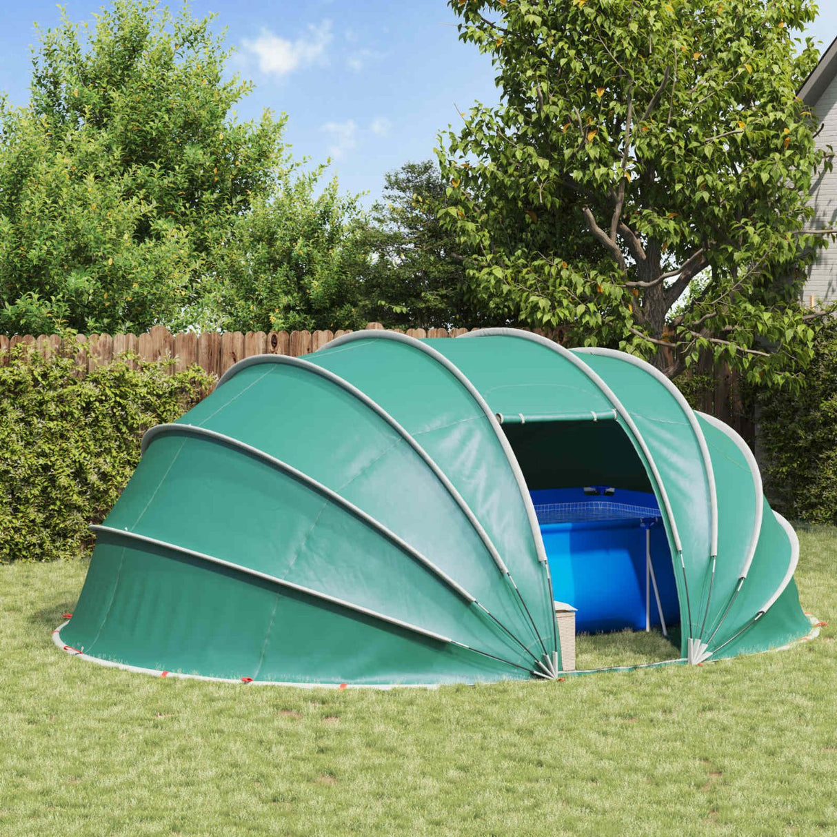 vidaXL Pool Tent Dome Groen 640 x 432 x 205 cm