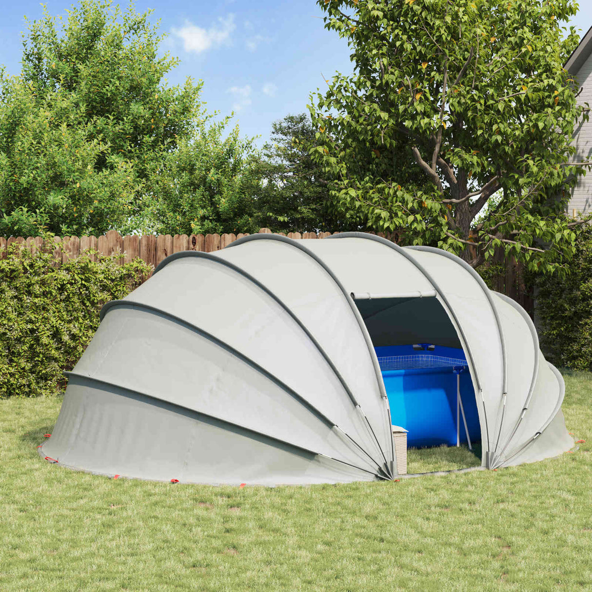 vidaXL Pool Tent Dome Groen 640 x 432 x 205 cm