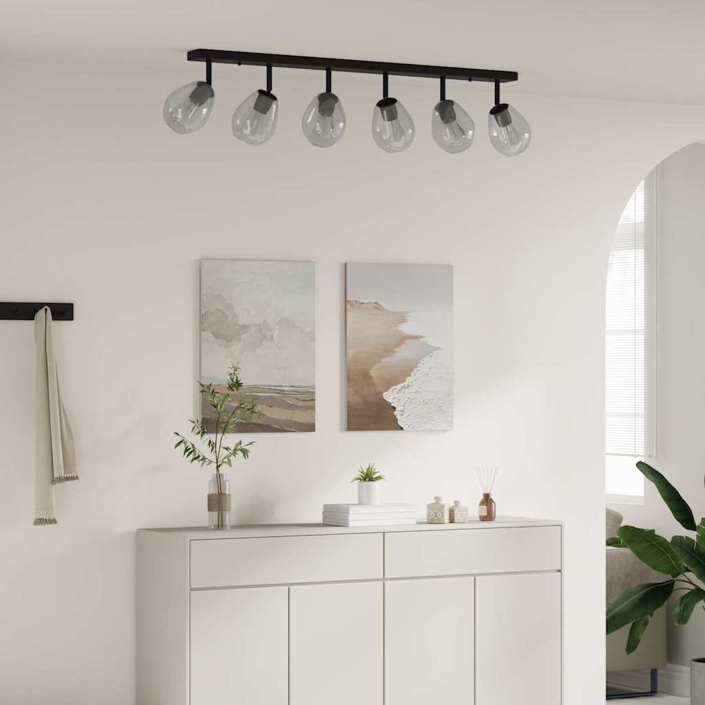 vidaXL Plafondspot Zwart 13 x 13 x 26 cm Glas en Metaal