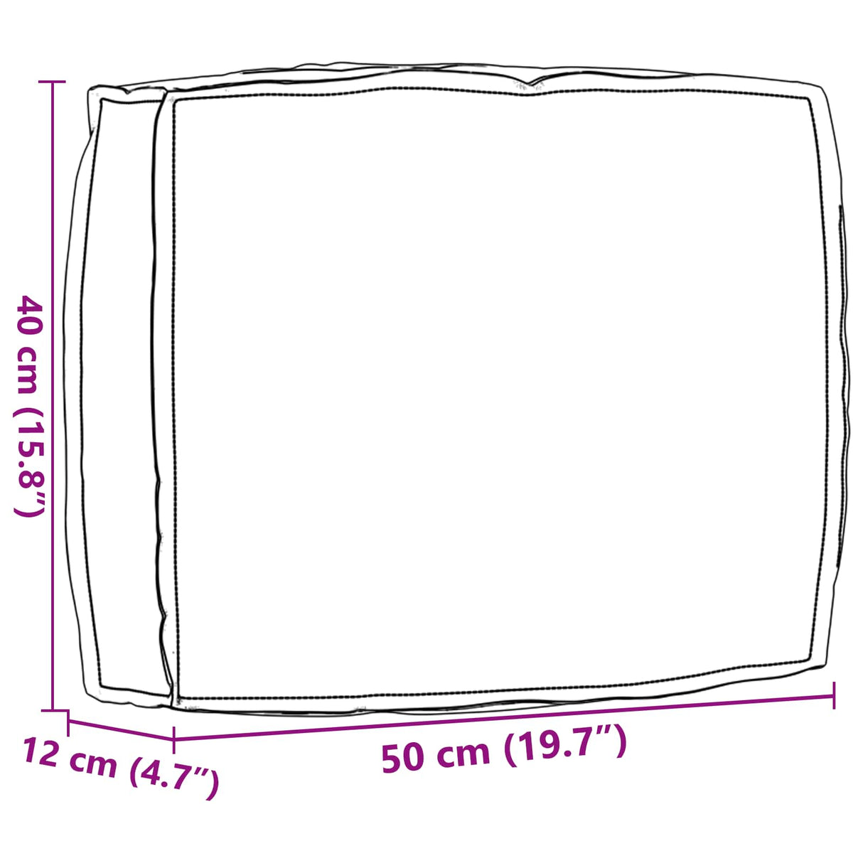 vidaXL Kussen Antraciet 50 x 40 x 12 cm Oxford Stof