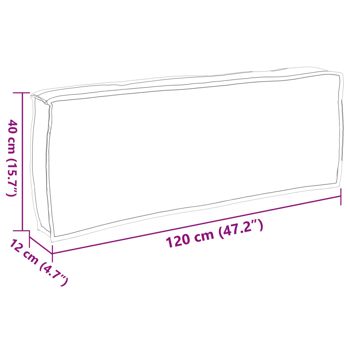 vidaXL Cushion Anthracite 120 x 40 x 12 cm Oxford Fabric