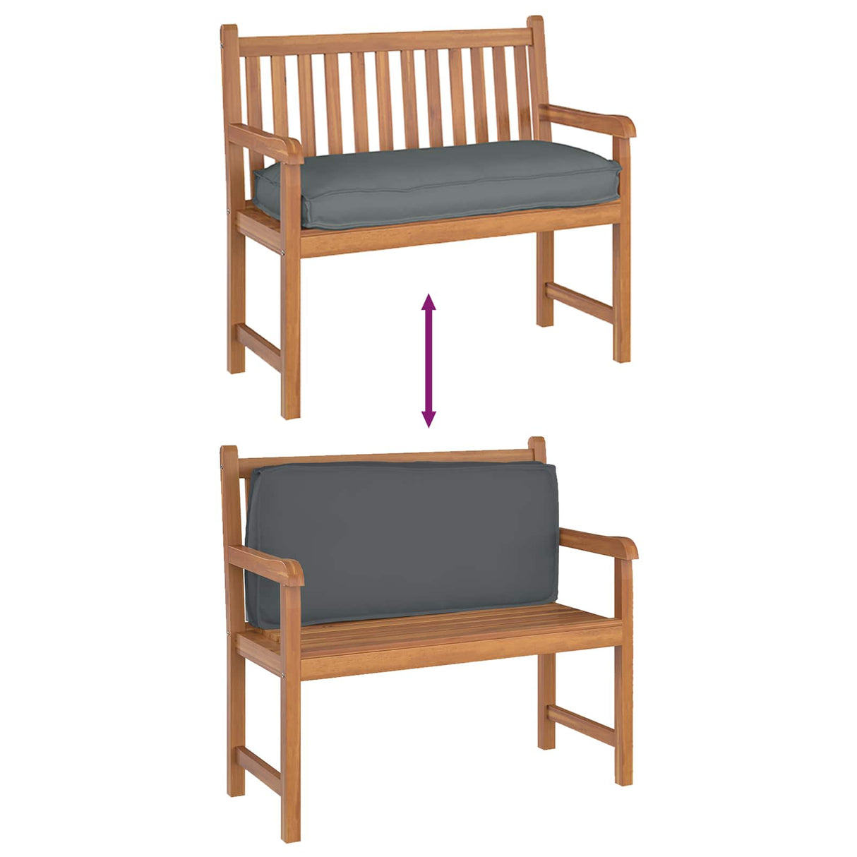 vidaXL Kussen Antraciet 120 x 50 x 12 cm Oxford Stof