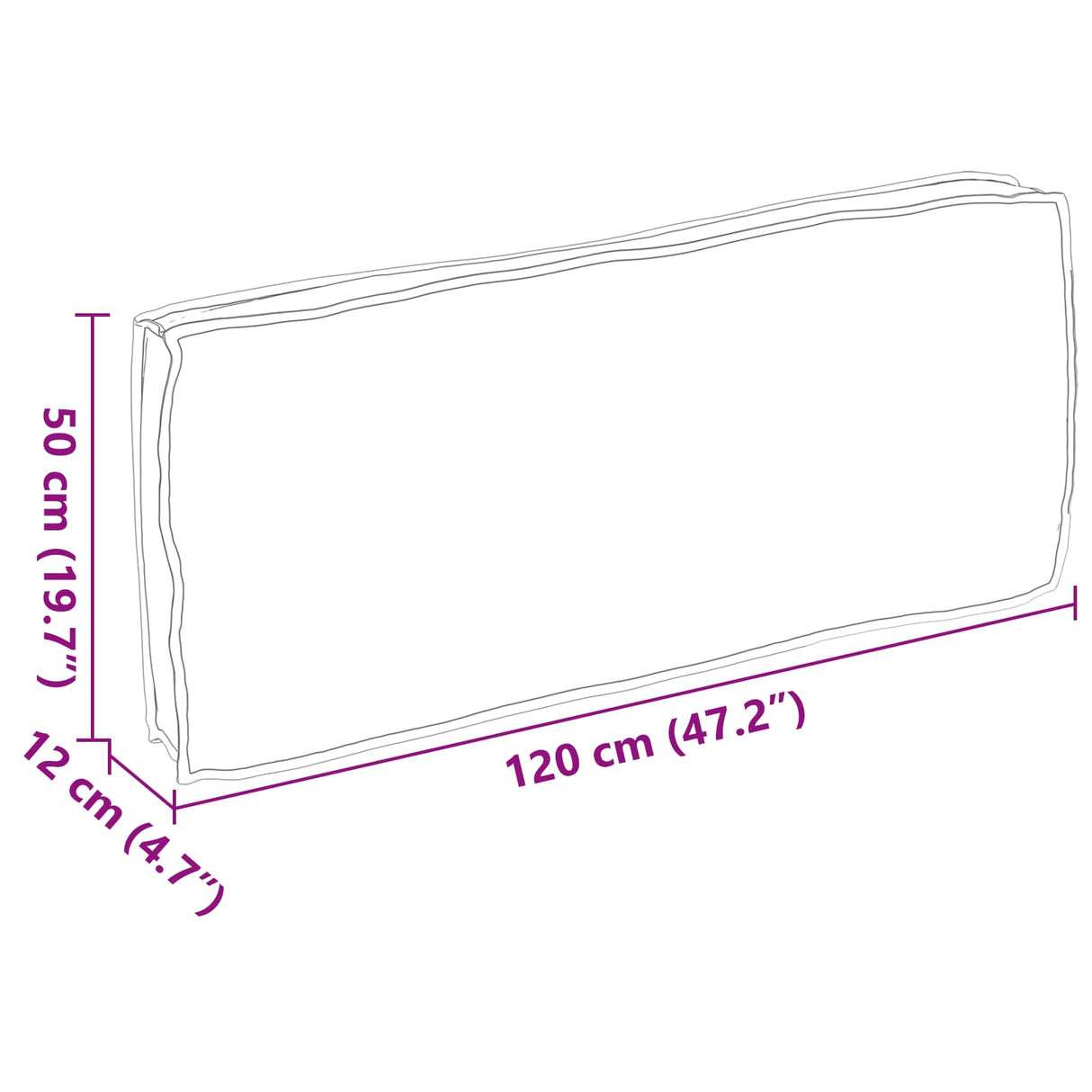 vidaXL Kussen Antraciet 120 x 50 x 12 cm Oxford Stof