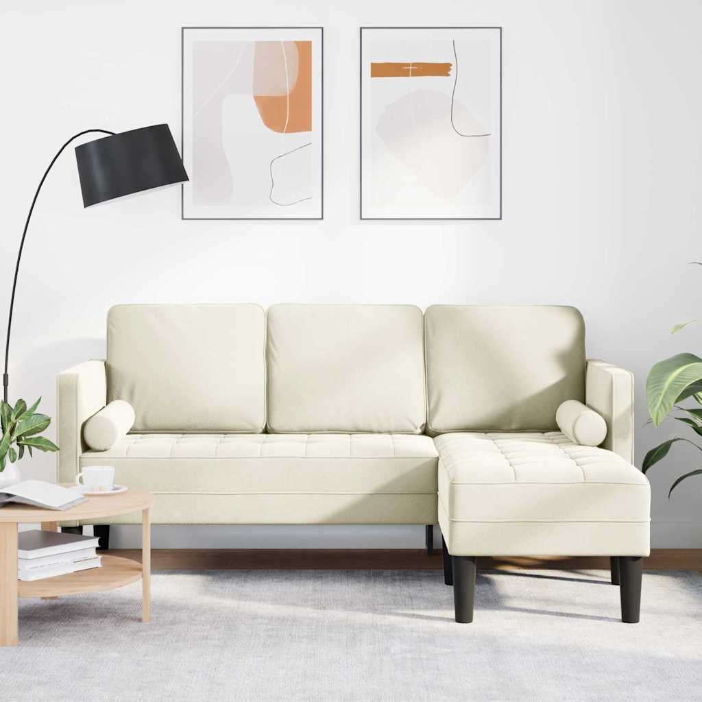 vidaXL Sofa set with cushions 2 pcs Light gray Polyester