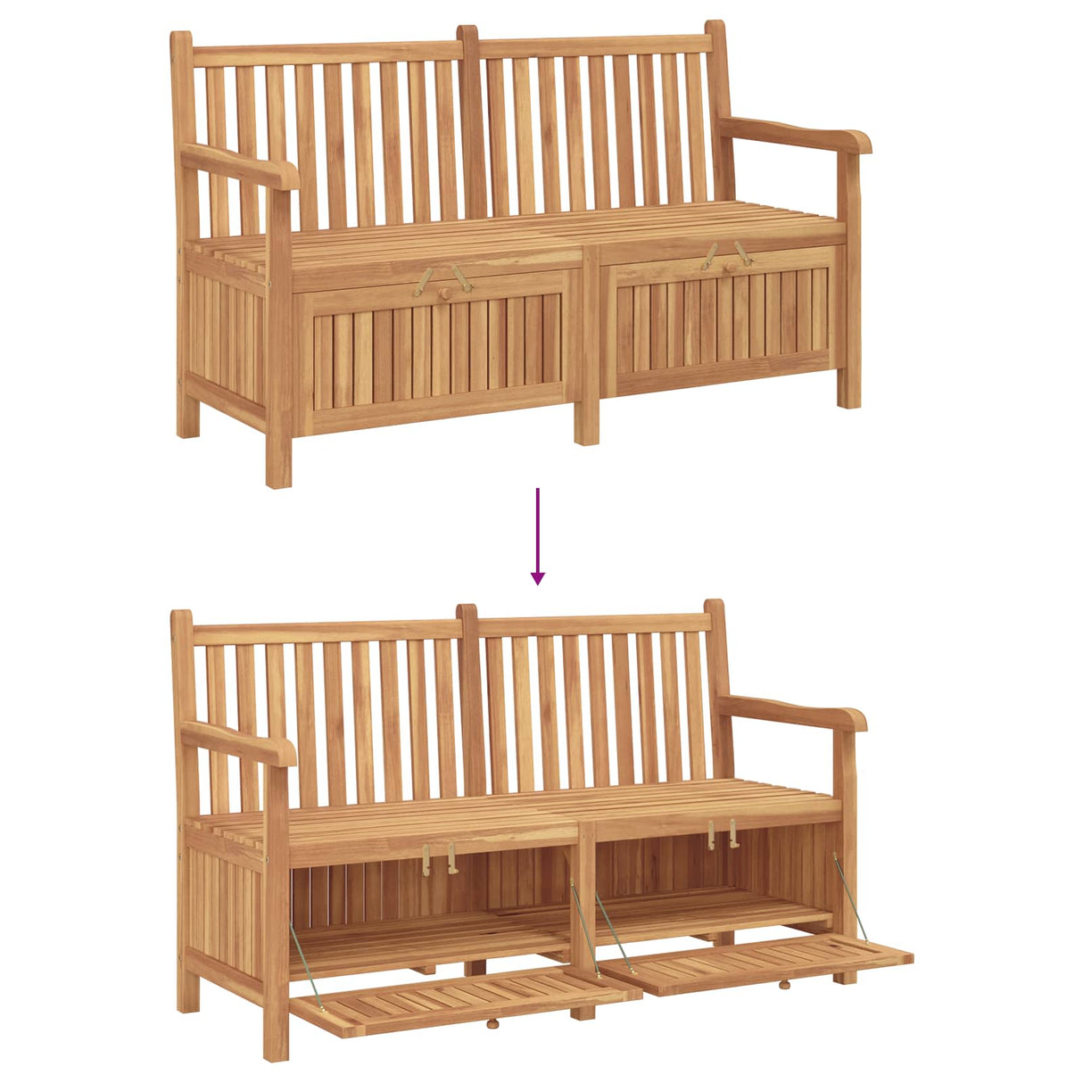 vidaXL Storage Bench Brown 114 x 60 x 90 cm Solid Teak Wood