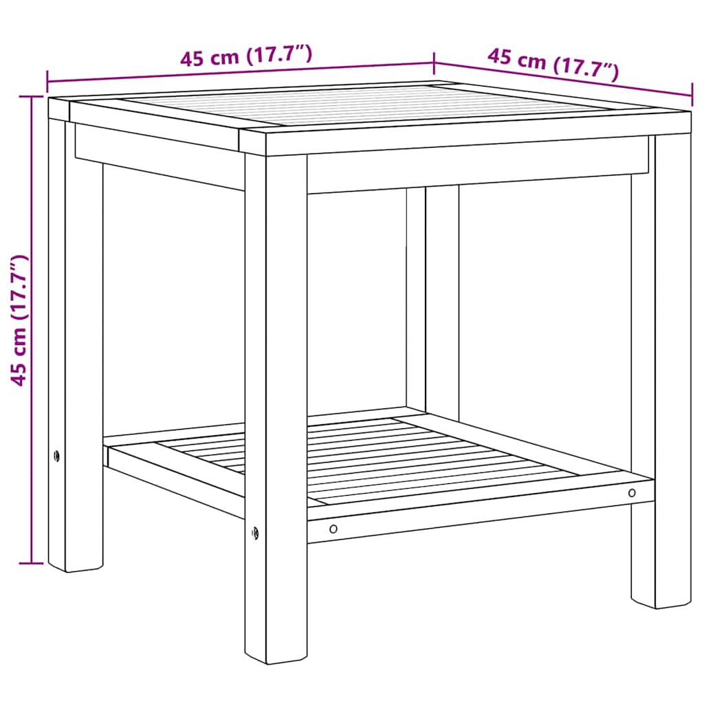 vidaXL Salontafel Bruin 45 x 45 x 45 cm Massief teakhout