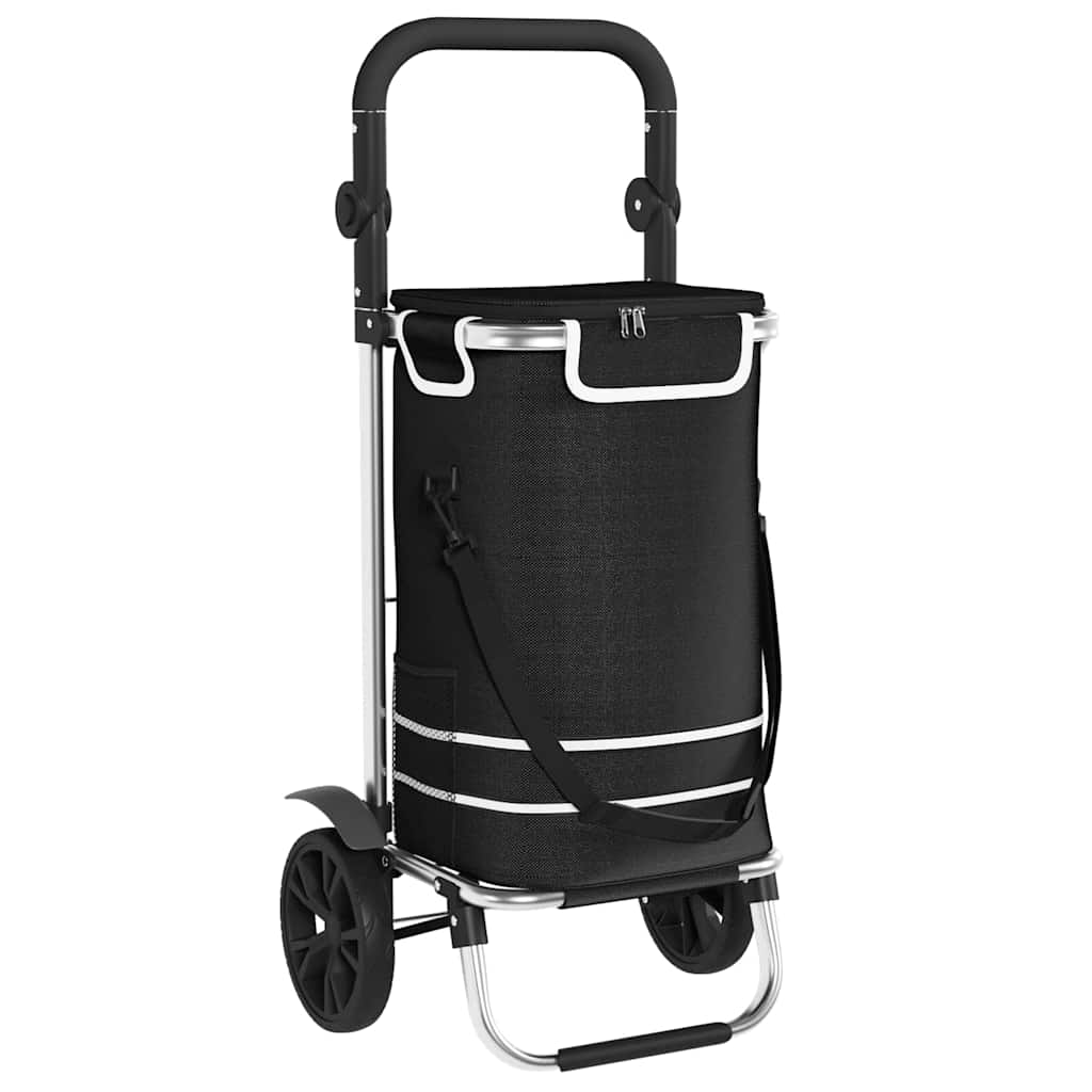 vidaXL Winkelwagen Zwart 36,5 x 46,5 x 100,5 cm Oxford stof