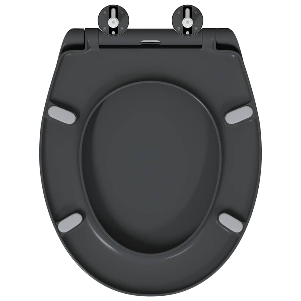 vidaXL Toiletbril Antraciet 47 x 37 x 4 cm Duroplast