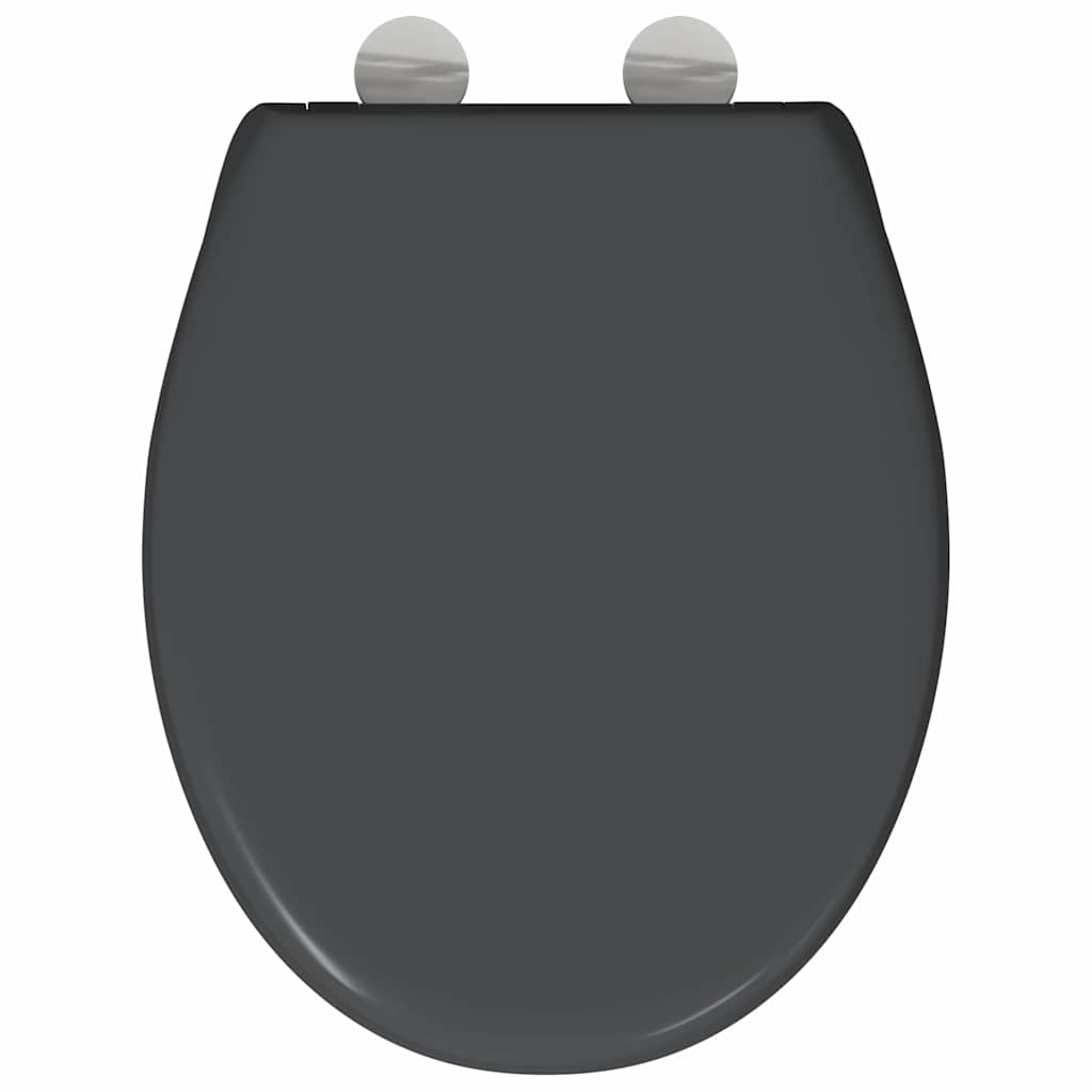 vidaXL Toiletbril Antraciet 47 x 37 x 4 cm Duroplast