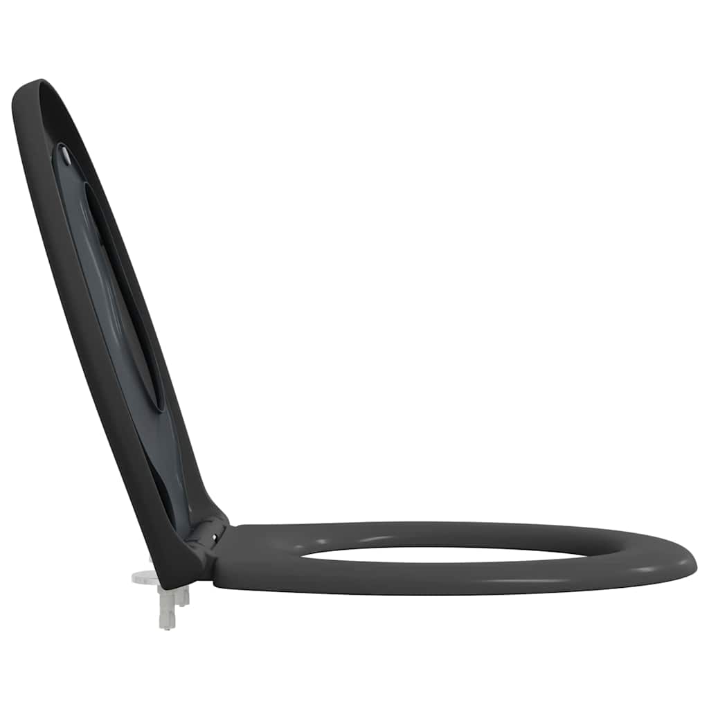 vidaXL Toilet Seat Anthracite 47 x 37 x 4 cm Duroplast