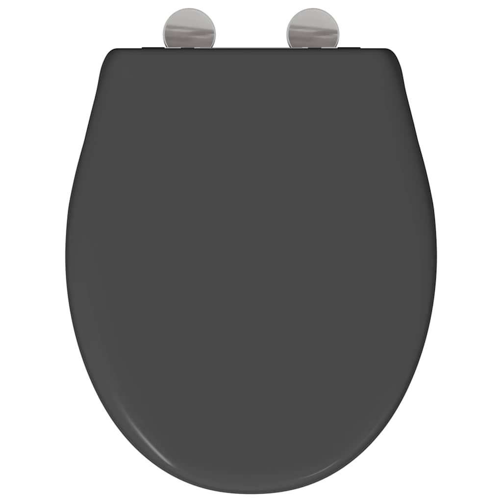 vidaXL Toilet Seat Anthracite 47 x 37 x 4 cm Duroplast