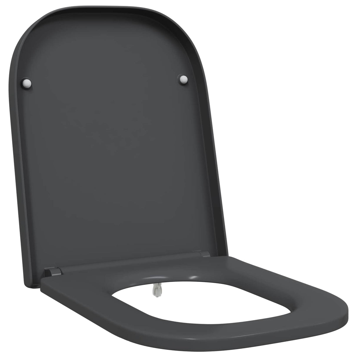 vidaXL Toiletbril Antraciet 47,5 x 35 x 3,6 cm Duroplast