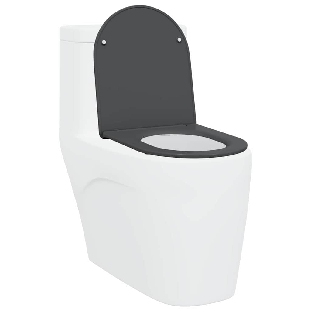 vidaXL Toiletbril Antraciet 47 x 36 x 3,4 cm Duroplast