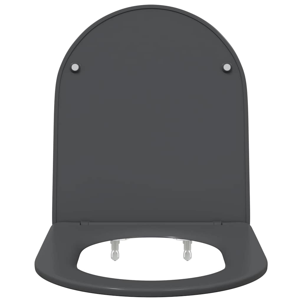 vidaXL Toiletbril Antraciet 47 x 36 x 3,4 cm Duroplast