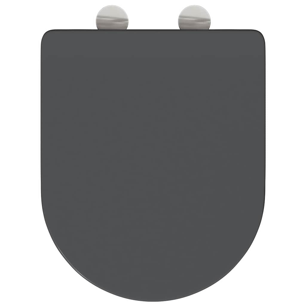 vidaXL Toiletbril Antraciet 47 x 36 x 3,4 cm Duroplast