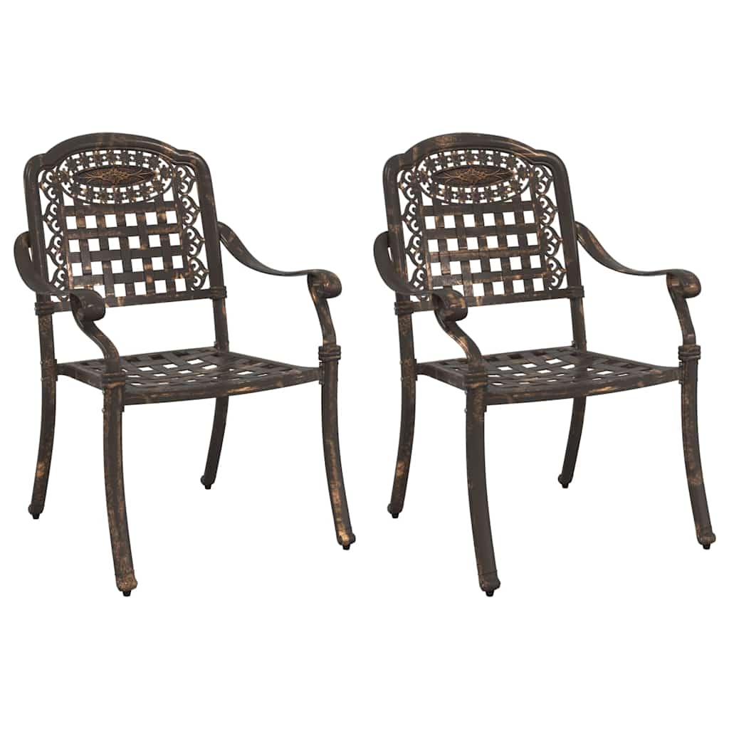 vidaXL Garden Chair 2 pcs Bronze 55 x 56.5 x 91 cm Aluminium