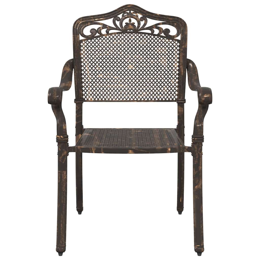 vidaXL Garden Chair 2 pcs Bronze 55 x 55 x 92.5cm Aluminium