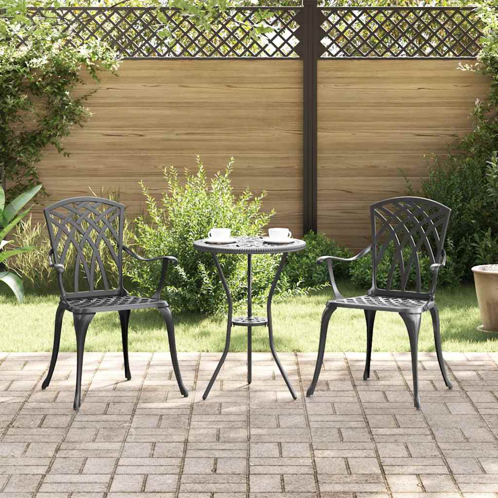 vidaXL Garden Chair 2 pcs Bronze 53 x 51 x 88.5cm Aluminium