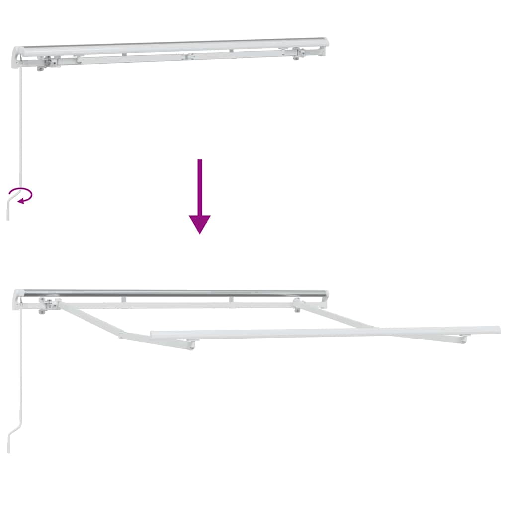 vidaXL Zonnescherm Frame Wit 2,5 x 2 m Metaal