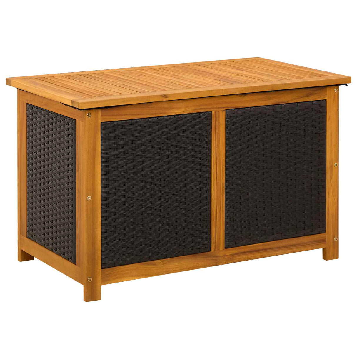 vidaXL Tuinopslagdoos 185 L Massief Acacia Hout 60 x 50 x 56 cm Zwart